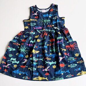 NEW Hanna Andersson Girl Sea life Print Girl Dress With Pockets 10 Years 140 Cm
